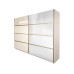 Gold Dulap 2800 Crem cu usi MDF Lucios si Oglinda + 1 Comoda